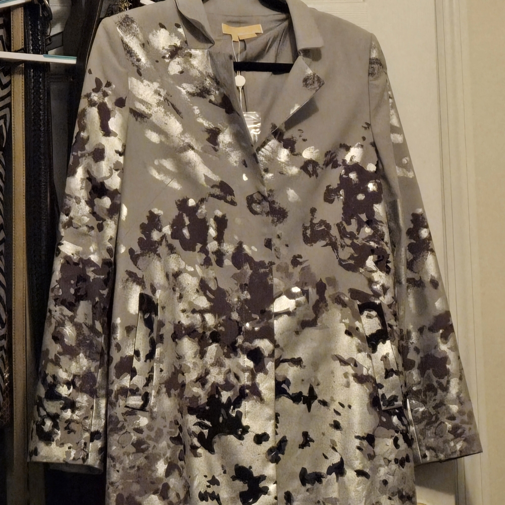Michael Kors Gray and Black Patterned Blazer